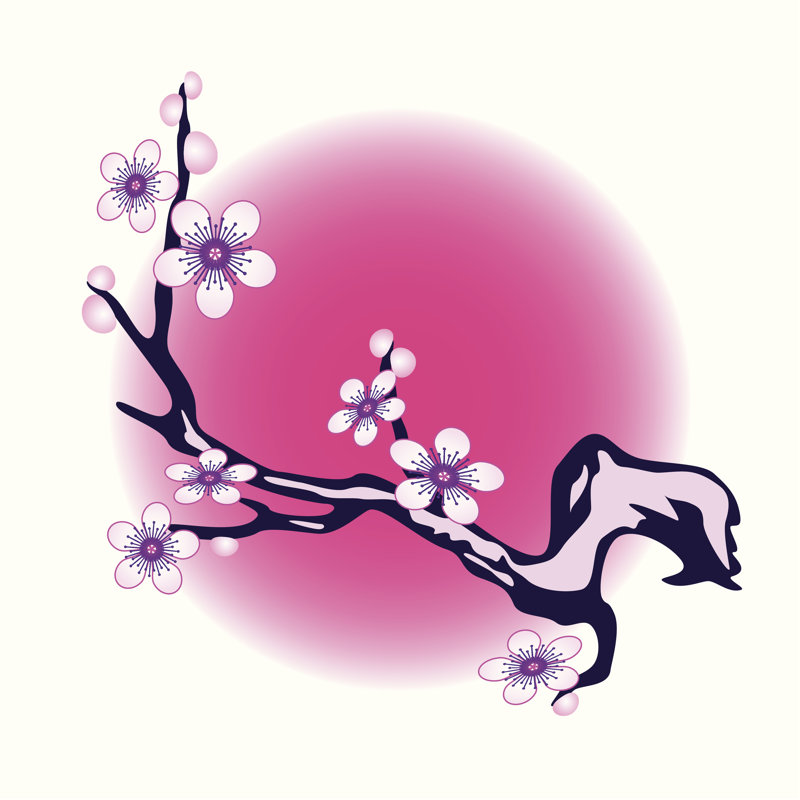 «Christiopher Flowering Tree Branch On Canvas» par Vikhr, impression, H 12 po x l 12 po