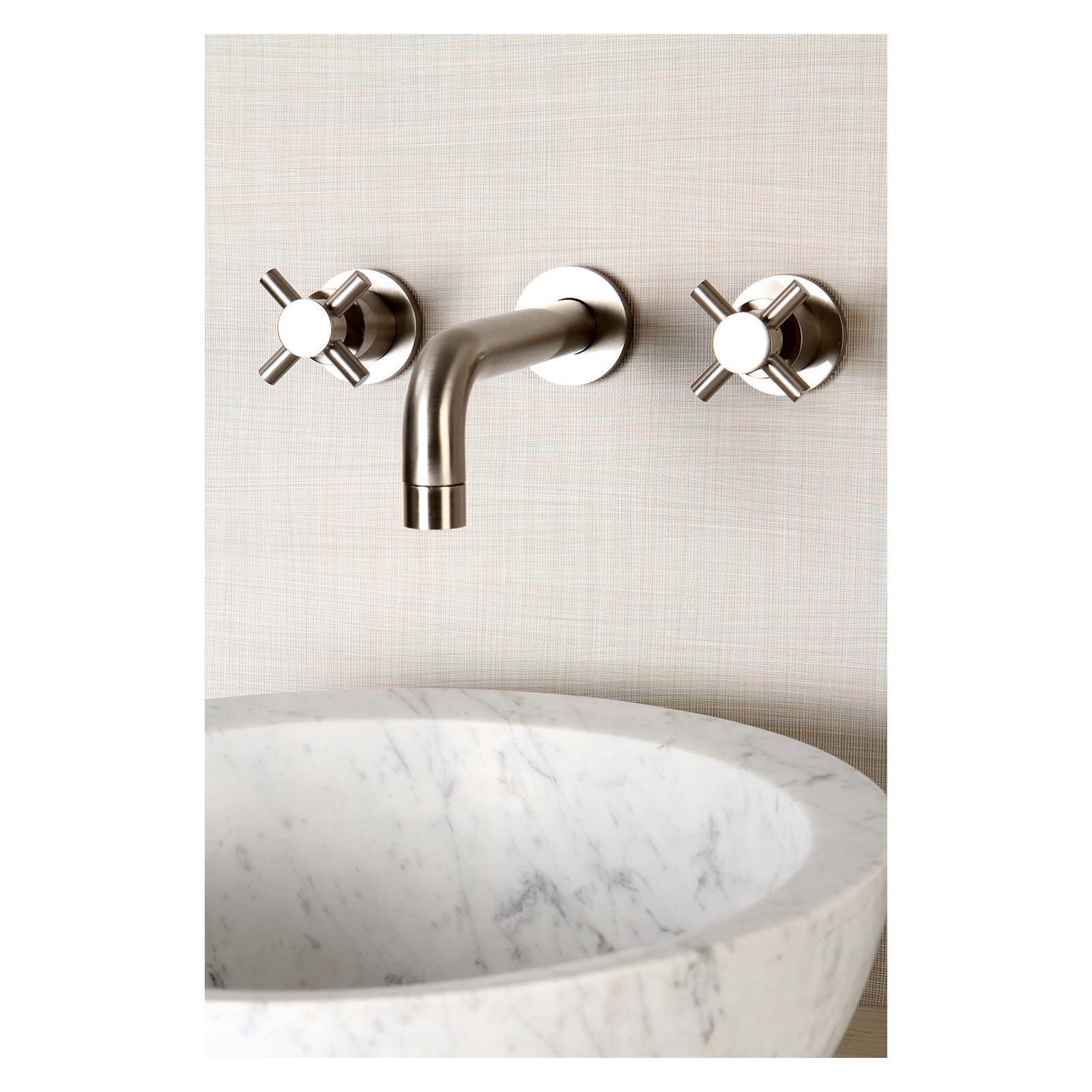 Concord Wall Mounted Bathroom Faucet, Brushed Nickel