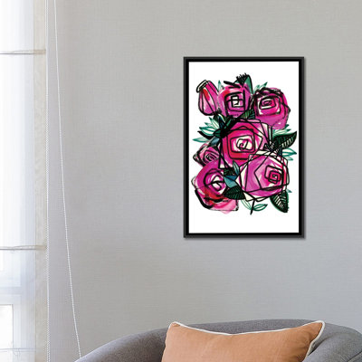 «Wild Roses» par Sara Franklin - estampe numérique sur toile tendue avec châssis