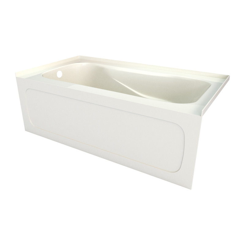 60'' x 32'' Soaking Acrylic Bathtub, Left, Biscuit