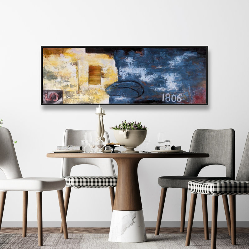 Art abstrait avec impression de chiffres sur toile, H 48 po x l 16 po