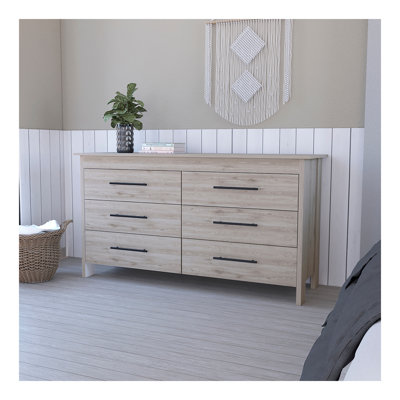 Southington 6-Drawer Rectangle Dresser Light Grey