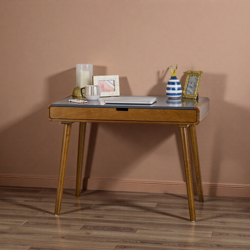 Bureau d'écriture avec grands tiroirs, table d'ordinateur pour espace de travail ou entrée