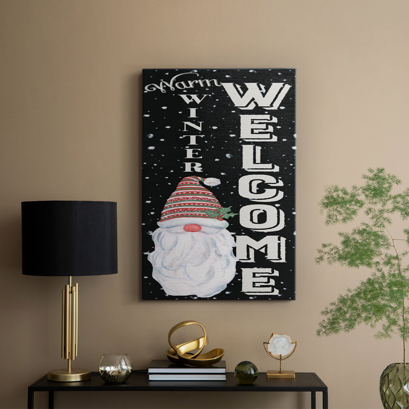 Gnome chaud et chaud d'hiver - Cavas enveloppés de galerie, H 36 po x l 24 po