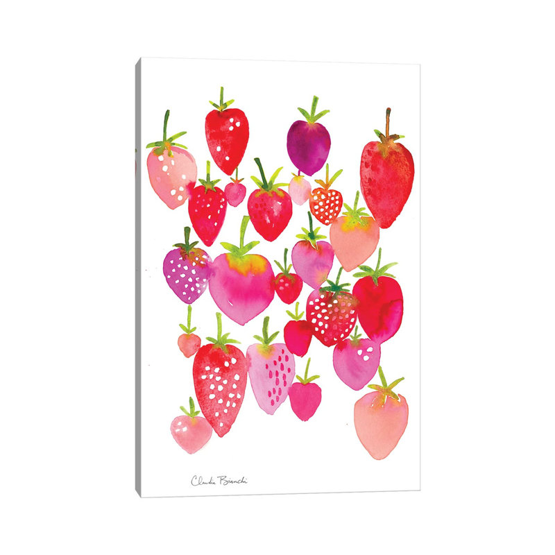 «Strawberry Fields» par Claudia Bianchi - impression sur toile tendue, H 18 po x l 12 po x P 1,5 po
