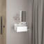 Console à 3 tablettes avec tiroir complet et miroir intégré blanc - modèle, élégant et large de 23,6 po blanc-121070250