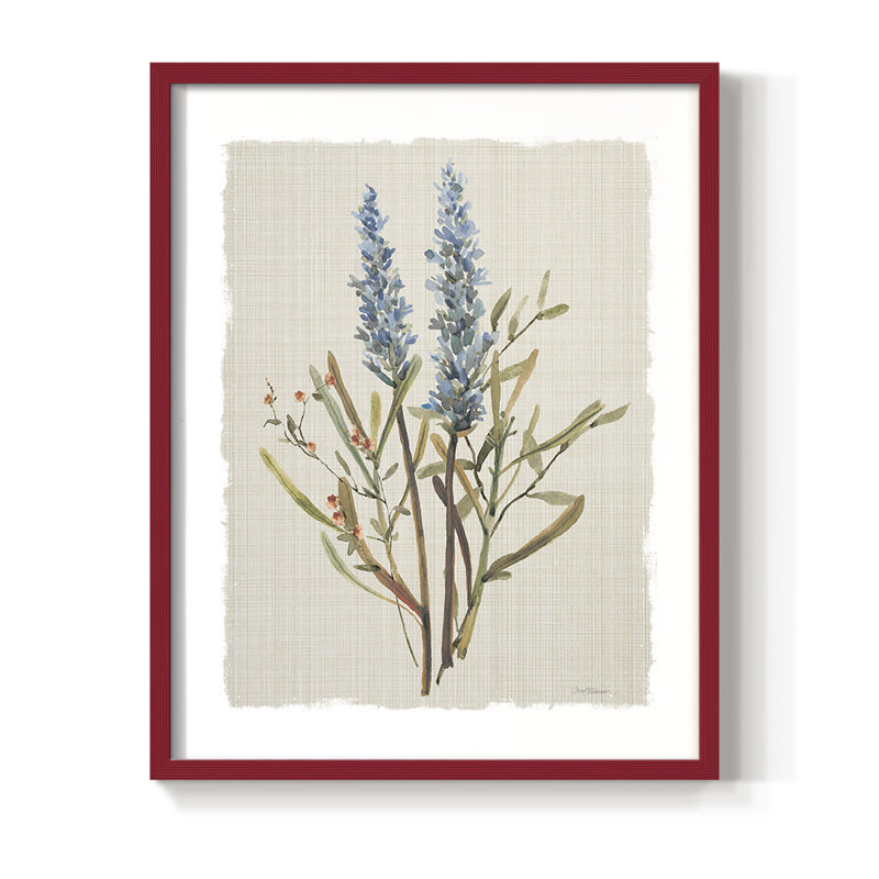 «Honeybloom Botanical II», reproduction encadrée - bois massif, H 15 po x l 12 po, Rouge