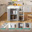 Îlot de cuisine de 34,83 po de largeur avec plateau en bois-1818674895-1818674894