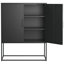 Buffet robuste en métal avec 2 tablettes