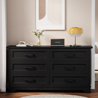51" 6 Drawer Dresser,Double Dresser For Bedroom, High Quality Chest Of Drawers For Living Room, Hallway, Closet