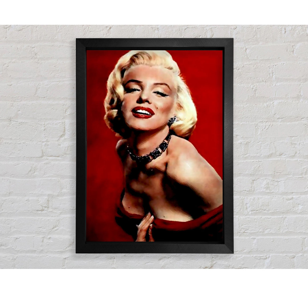 Marilyn Monroe Rotes Kleid Gerahmter Druck