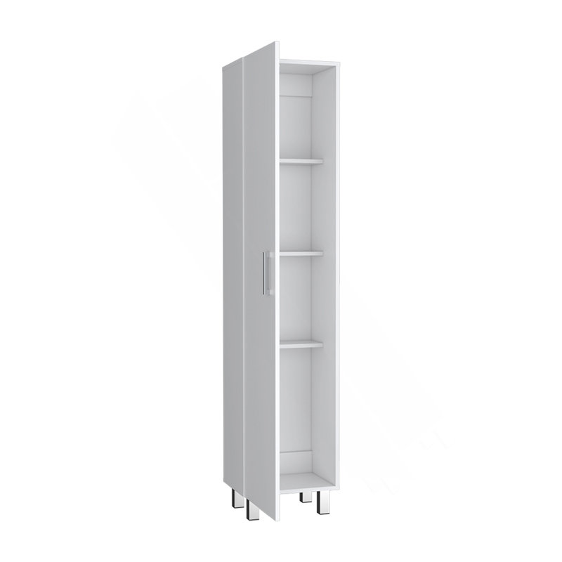 Armoire de rangement Molekeede, blanchisserie, finition blanche