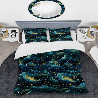 Midnight Indigo Galatic Pattern I Duvet Cover