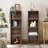 71" H 8-Tier Double-Decker  Multimedia Storage,  With Adjustable Shelves Narrow Bookcase-2054518572