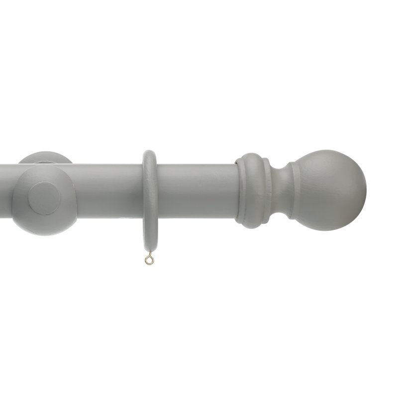 Keswick Wood 5cm Single Curtain Pole, 5cm H x 200cm W x 5cm D, Truffle