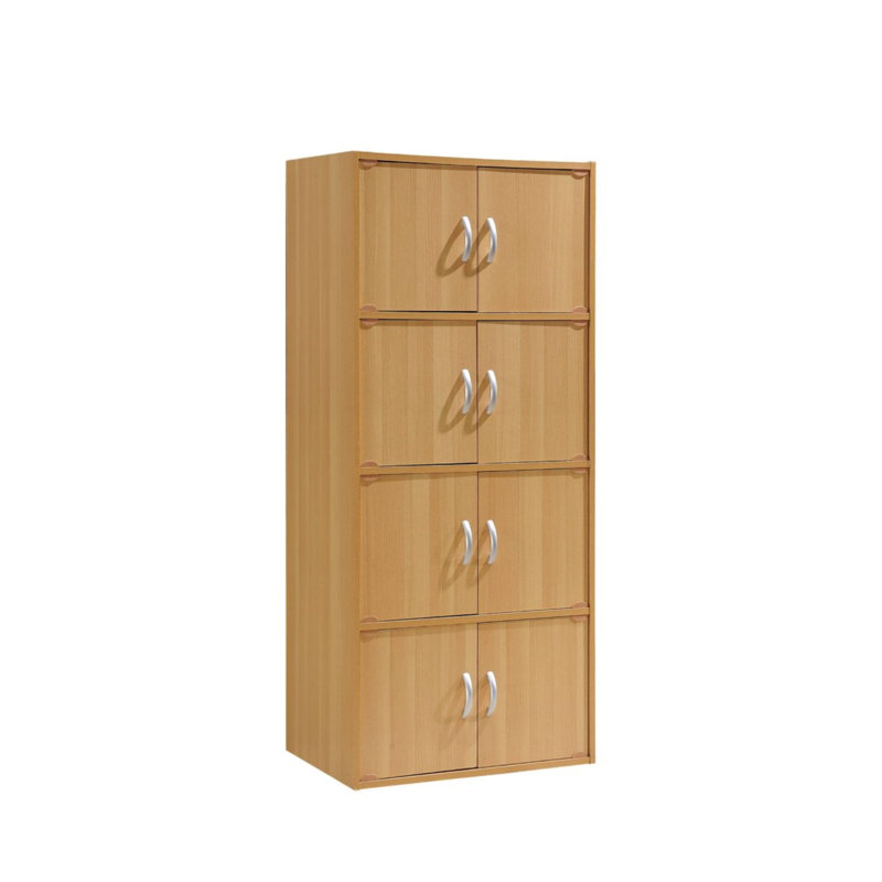 Bibliothèque à 4 tablettes et 8 portes Latitude Run®, Hêtre