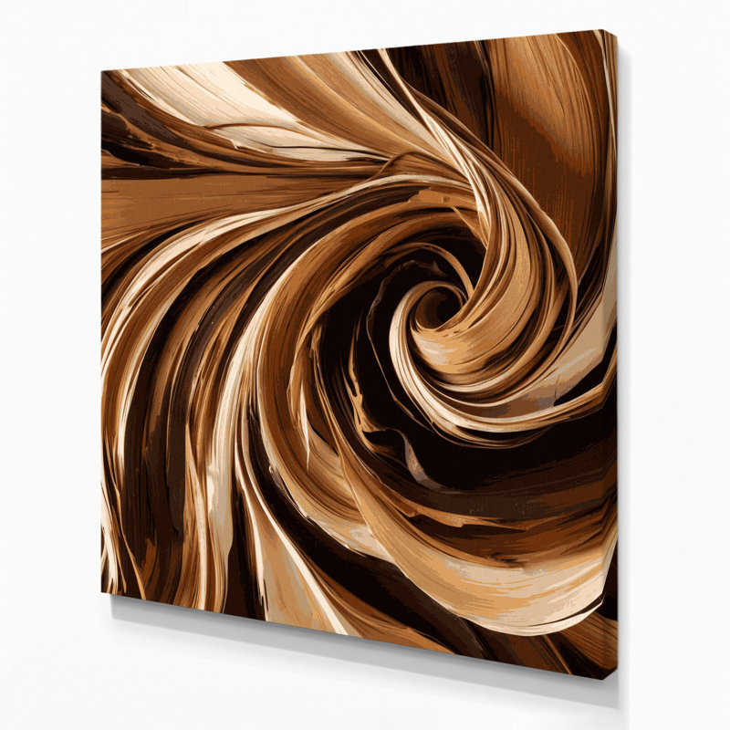 Lyrical Abstraction 22 Brown Canvas Wall Art, 8" H x 8" W
