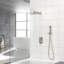 Système de douche carré de 10 po avec deux têtes - Nickel brossé, - soupape équilibrée, pluie et tête de nickel à main - douche murale de 10 po et douchette