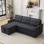 209Cm Linen Square Arms Sofa Bed-862028756