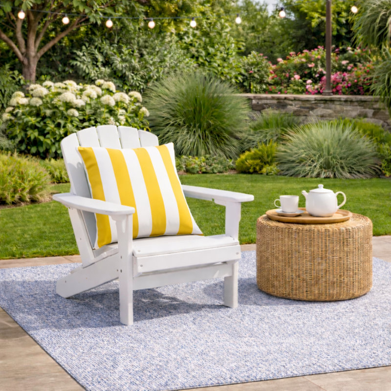 Coussins d'extérieur, Yellow/White Striped 8