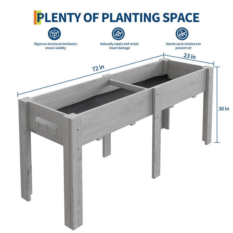Metal Planter, 76cm H x 58cm W x 182cm D, Grey