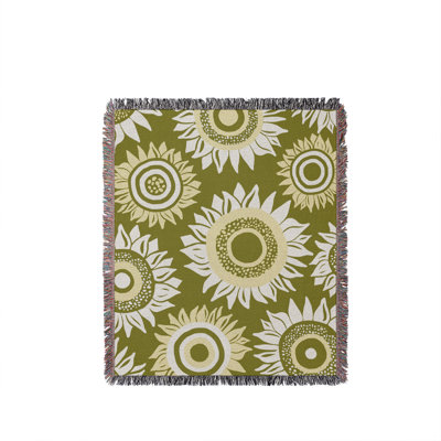Jeté en coton Frannie Sunflowers