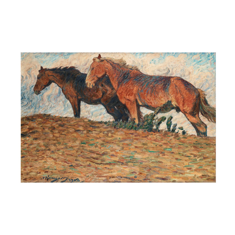 Marcus Jules Horses In Stifling Winds Canvas Art, 12" H x 19" W