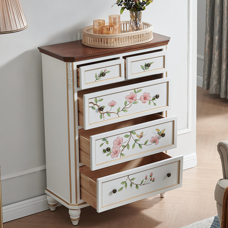 White Solid Wood Accent Cabinet