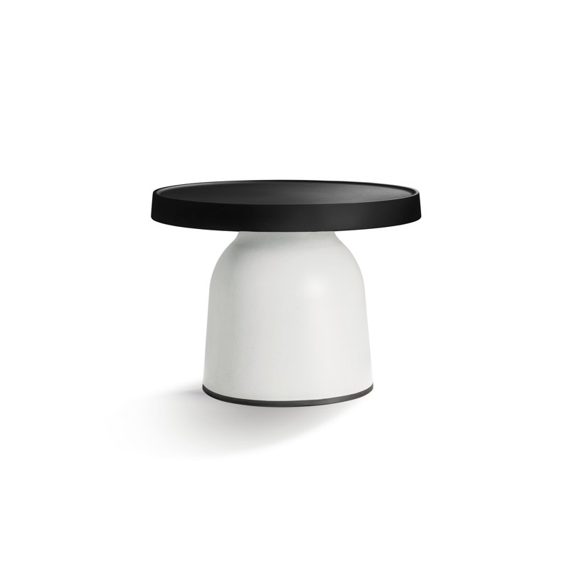 Table d'appoint Thick Top, H 14 po, Noir, blanc
