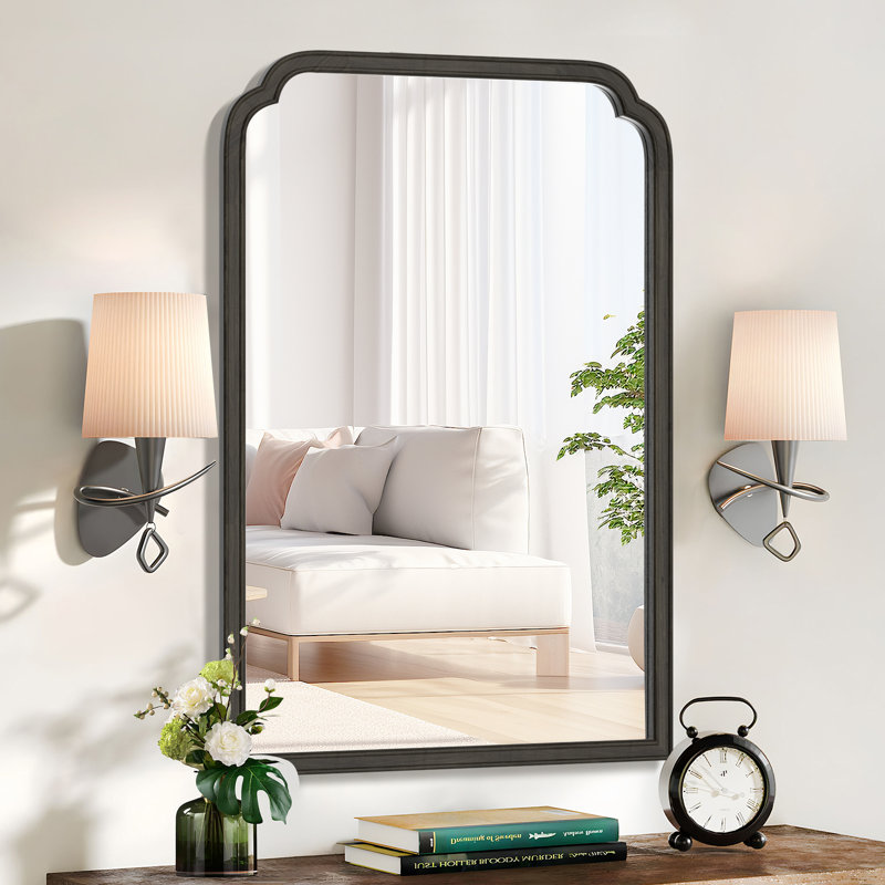 Miroir mural Ancalin, 36 po x 24 po, Noir