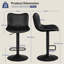 Barabo Swivel Upholstered Adjustable Height Counter Stool-1169959982