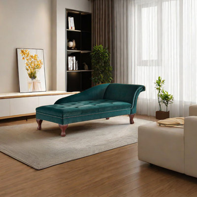 Chaise longue inclinable en velours