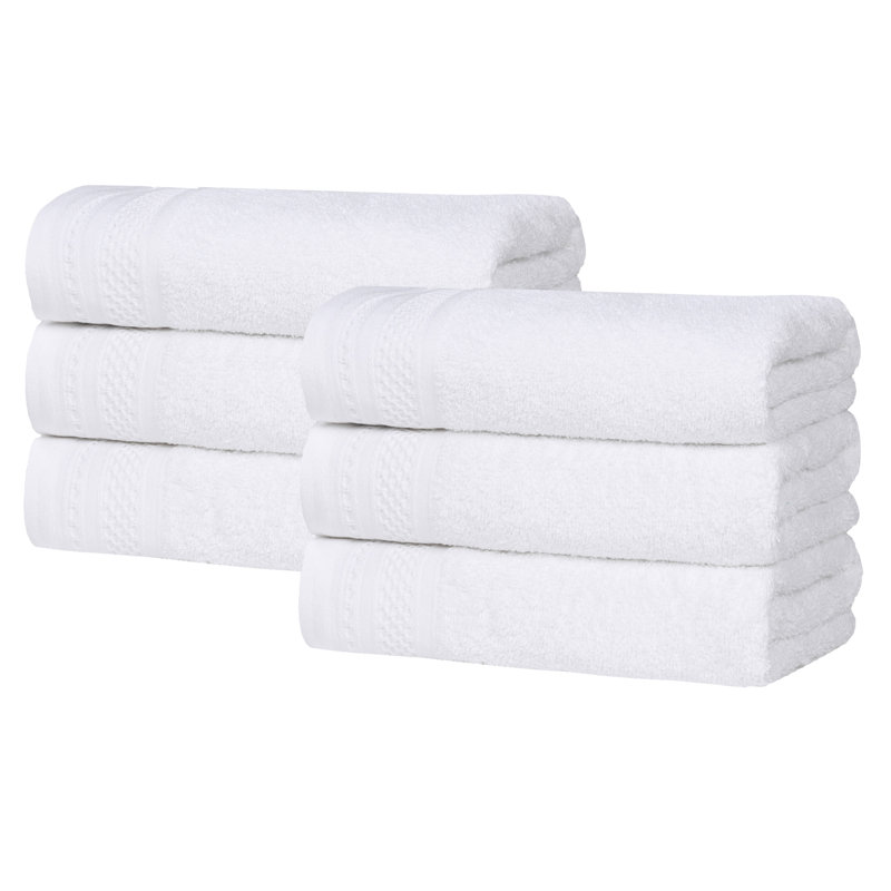 Essuie-mains mi-longs en coton gaufré texturé Honeycomb, Blanc