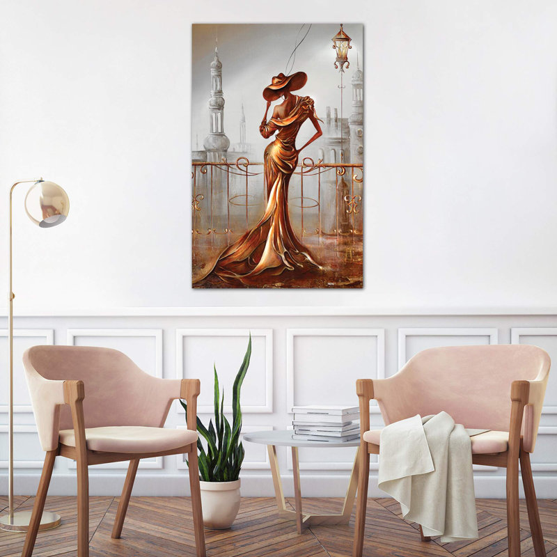 Woman In Gold by Raen - Wrapped Canvas Print, 101.6 cm H x 66.04 cm W x 1.91 cm D
