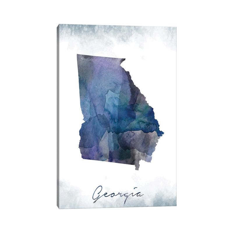 Georgia State Bluish 1 Piece Wrapped Canvas Wall Art, 101.6cm H x 66.04cm W