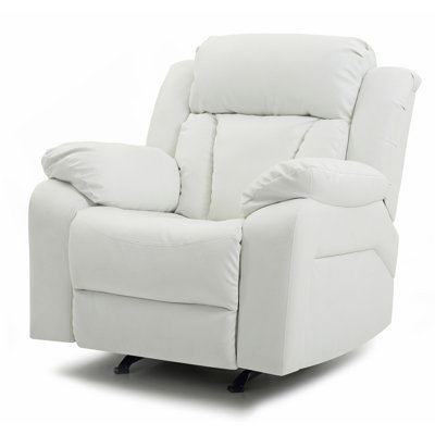 Elegant White Recliner With Padded Arms