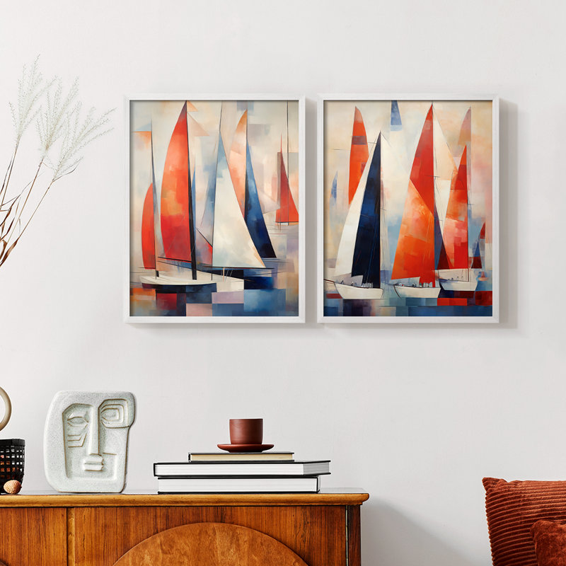 Série NAUTICAL CDxxx - reproduction encadrée de qualité supérieure - prête à être accrochée - aucun clou requis - aucun clou requis