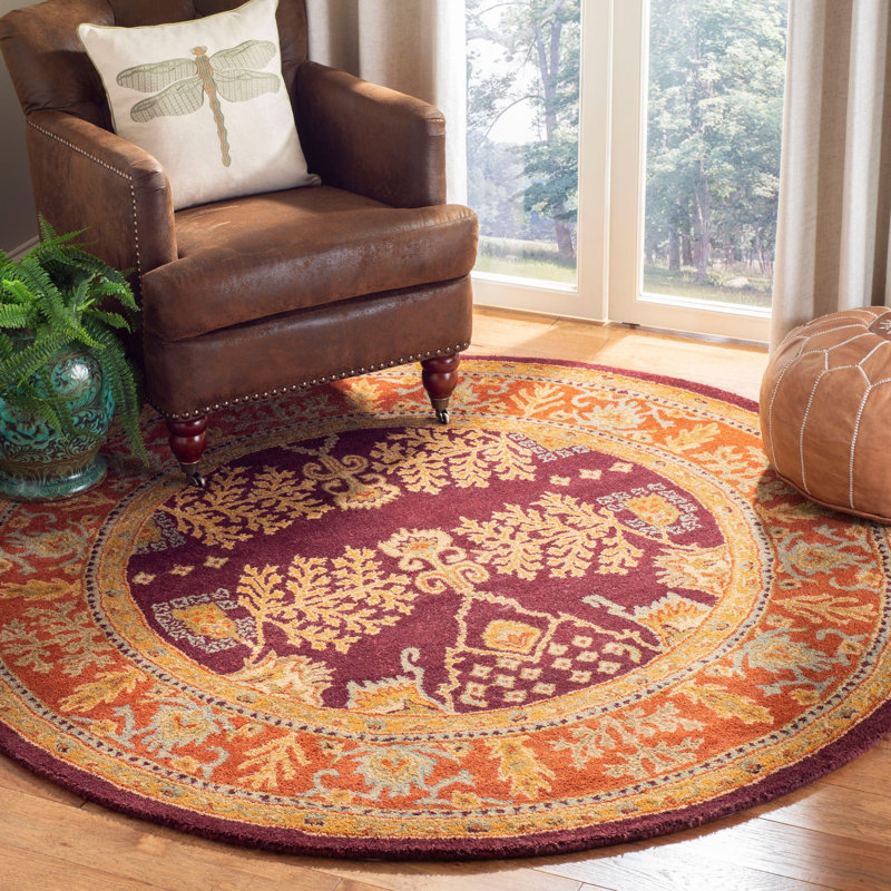 Molter Bergama Hand Tufted Wool Oriental Rug, Round 4'