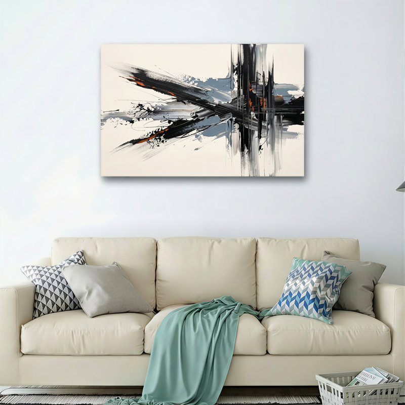 Ensemble de 1 toile murale d'expression abstraite, 16"H x 24"W, Wrapped Canvas