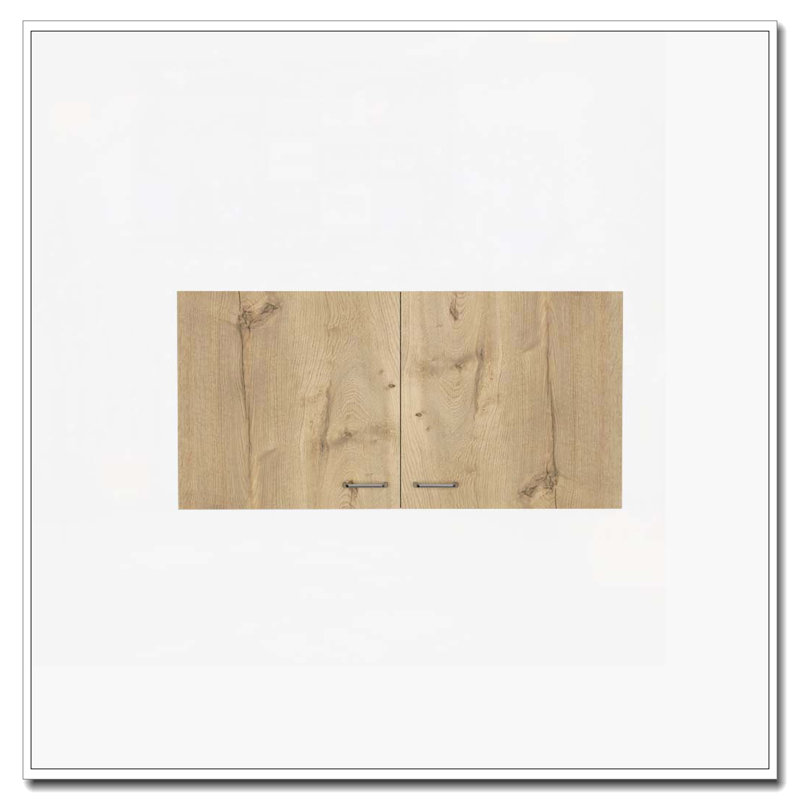 Armoire murale rectangulaire 2 portes blanche et chêne clair