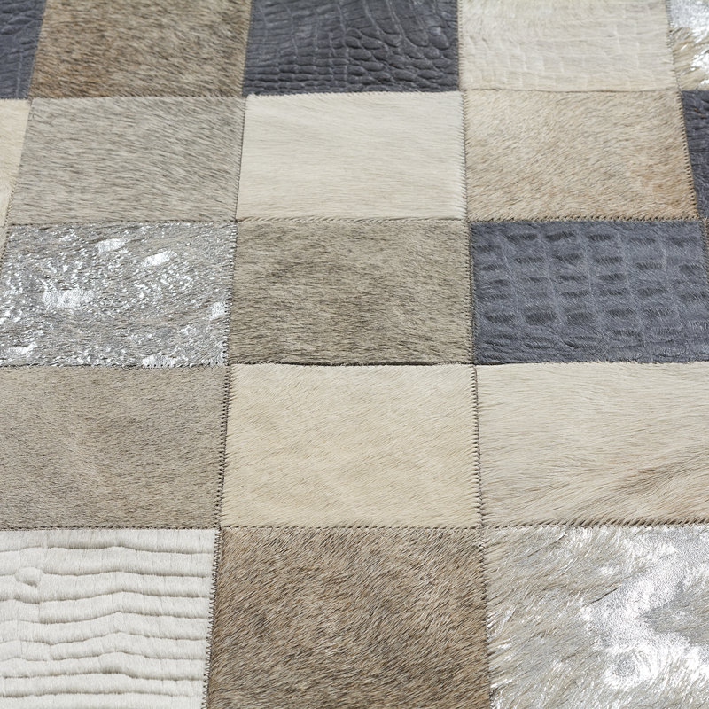 Tapis ivoire / gris / argent Baco, Rectangle 5 pi x 8 pi