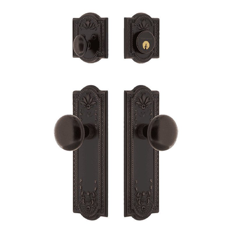 Nostalgic Warehouse Meadows Entry Set with New York Knob, Timeless Bronze, 2.375