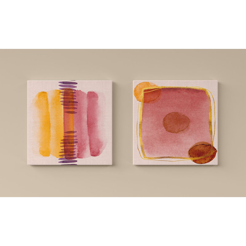 Elegant Decorative Canvas Paintings (2 Pieces), 15.8 x 15.8 Inches Each | 100% Canvas with 100% Wooden Frame | Perfect for Living Room or Bedroom Decor, Eye-Catching Art for Modern Spaces
