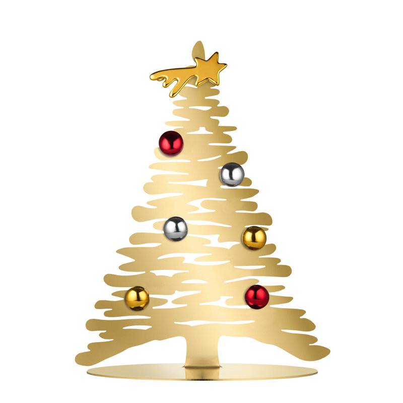 Bark Christmas Tabletop Tree, 30cm H x 25cm W x 9cm D, Gold