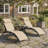 Set Of 2 Outdoor Patio Chaise Lounge Recliners With 5 Position Adjustable Backrest For Poolside Backyard Deck Relaxation Use-1214387415