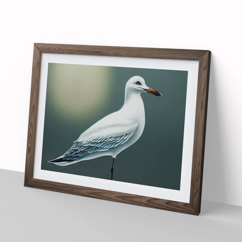 Seagull Portrait Vol.3 - Framed Print, 46cm H x 64cm W x 2cm D, Walnut 