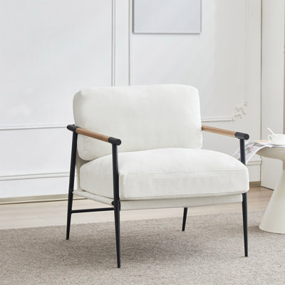 Fauteuil d'appoint moderne en chenille de métal de 27,75 po de largeur Dajauna
