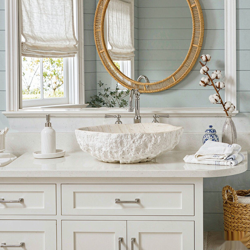 SWANTIME 14.76'' Solid Surface Bathroom Sink