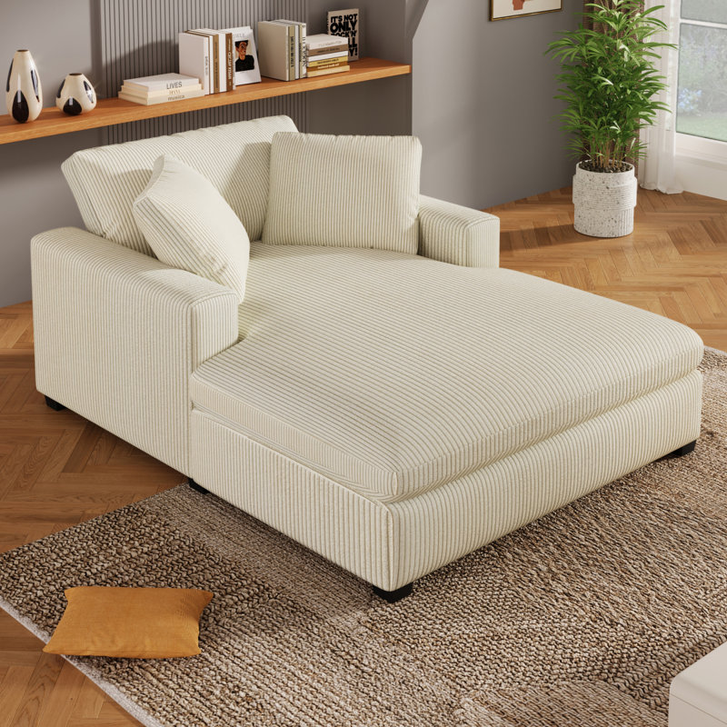 Méridienne surdimensionnée de 53,5 po x 70,9 po Modern Mirod, conception classique, tissu doux, assemblage facile, structure durable avec pieds en bois massif