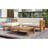 Outdoor Backyard Patio Wood 5-Piece Sectional Sofa Seating Group Set With Cushions, Cushions-1797669955